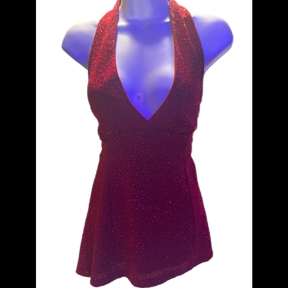 Guess Red Sequin Halter
